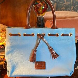 Dooney & Bourke Light Blue Leather Tote Bag